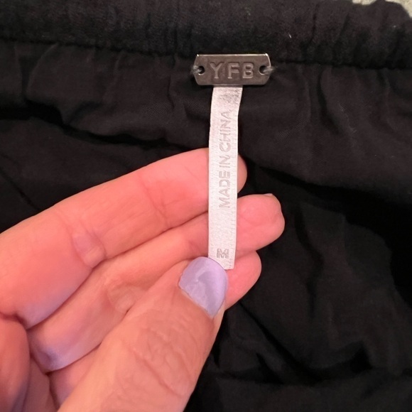 Yfb YOUNG FABULOUS & BROKE Black strapless wide leg cropped jumpsuit size MED - Picture 2 of 12